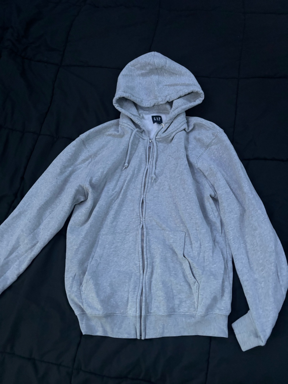 GAP Men's Light Gray Zip-Up Hoodie Sweater